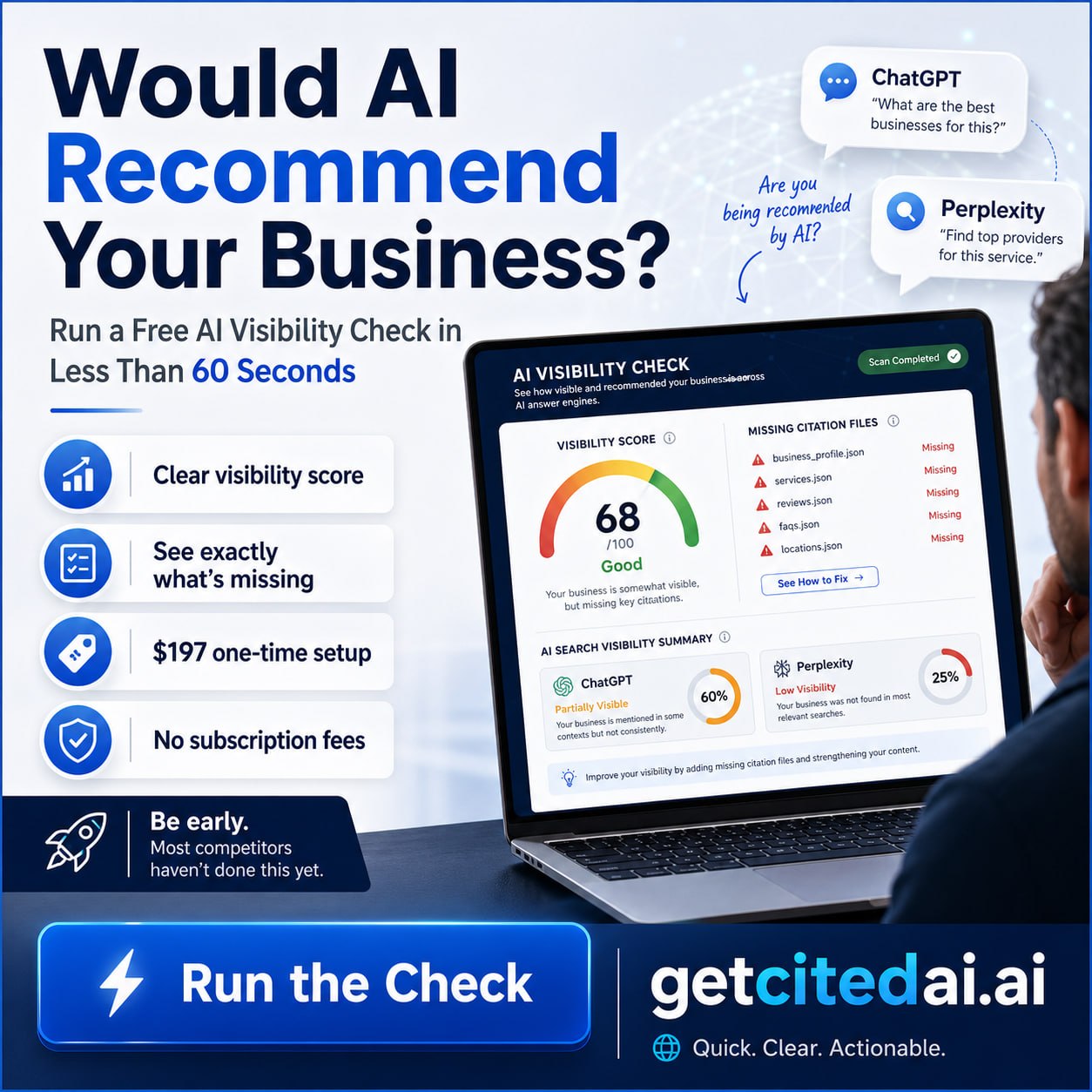 A small business owner reviewing an AEO implementation checklist to improve AI visibility and recommendation readiness.