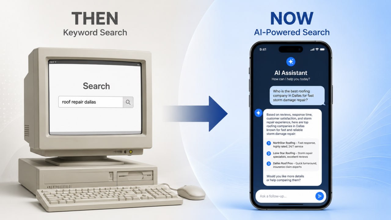 how customers search with AI -- evolution from short keyword to full conversational question